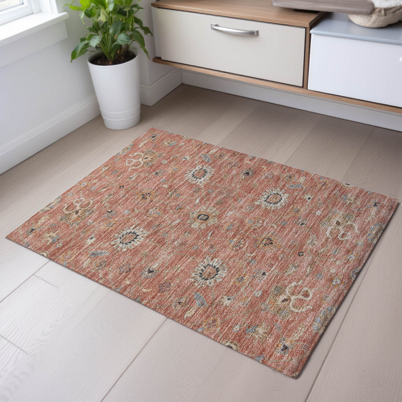 Premium Machine Washable Ducote AMF1137 Global Rug, Rectangle 1 pi 8 po x 2 pi 6 po