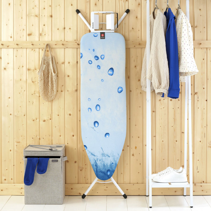 Brabantia Size B Medium Ironing Board with Steam Iron Rest, Ice Water