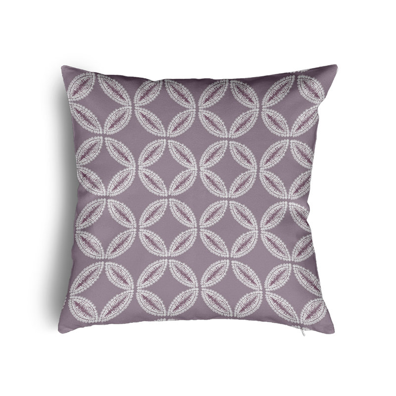 Berryessa Geometric Square Cushion, 65cm H x 65cm W x 15cm D, Purple