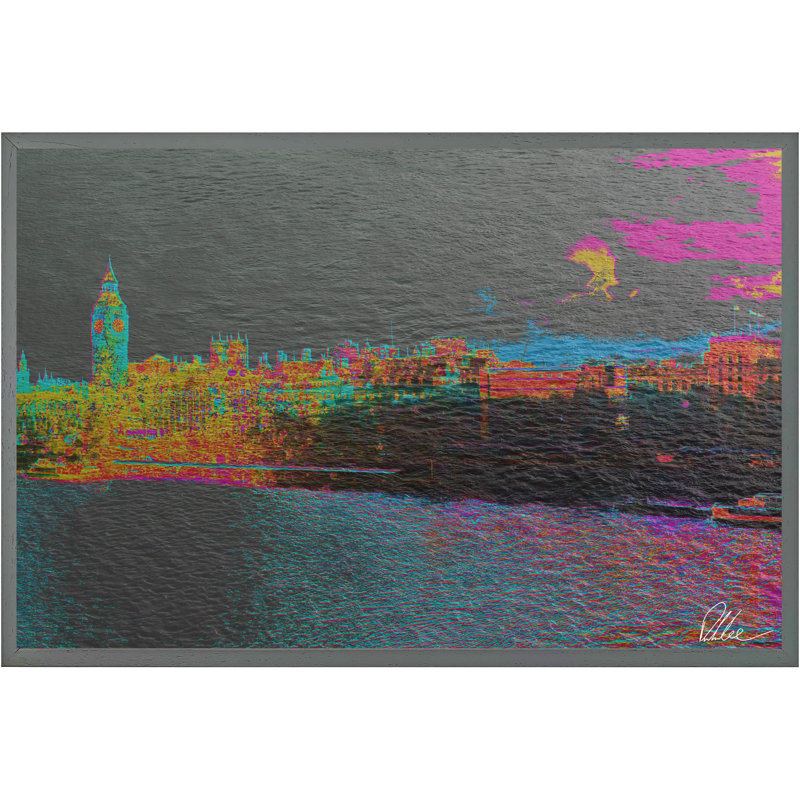 Landscape London - Single Picture Frame Painting, 51cm H x 76cm W x 4cm D, Grey