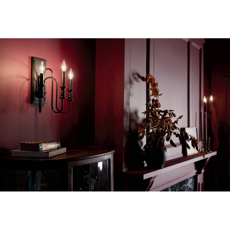 Dilnoor Candle Wall Light, Black