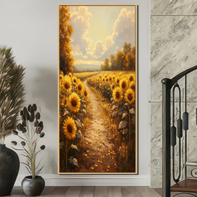 Dural tournesols le long du chemin de la ferme I - tournesols, art sur toile
