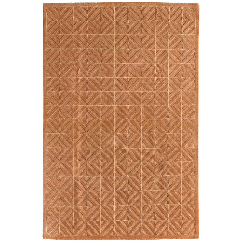 Tapis géométrique moderne Chadwick, Rectangle 4 pi x 6 pi, Orange