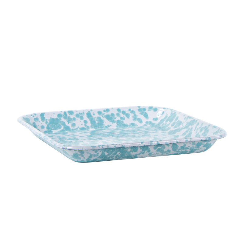 Set of 2 Sea Glass Square Trays