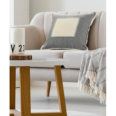 Coussin à fermeture à glissière 100% coton 20 po x 20 po