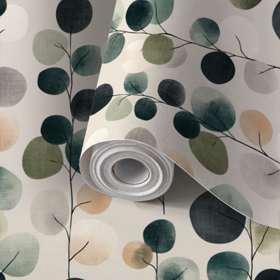 Peel and Stick Wallpaper Contact Paper Minimalist Floral Branch Print Soft Neutral Tones Self Adhesive and Removable 24in x 118in(60x300cm)