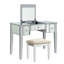 Ensemble coiffeuse avec tabouret et miroir Salyer-535590344