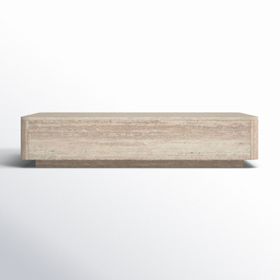 Totka Faux Travertine Rectangular Coffee Table
