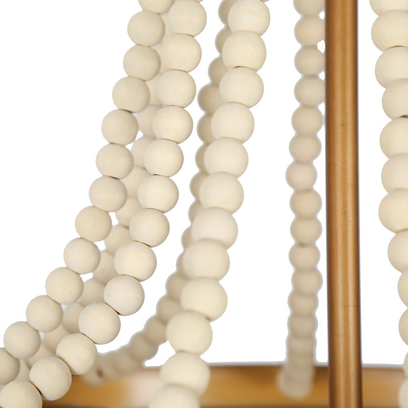 Modern 4-Light Boho Empire Wood Chandelier