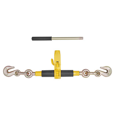 Ratchet Chain Binder, 5/16 in x 12.8 ft G80 Chains, 8000 lbs Working Load of Ratchet Load Binder, Chains and Binders Set, Tie Down Hauling Chain Binders for Hauling, Towing, Logging