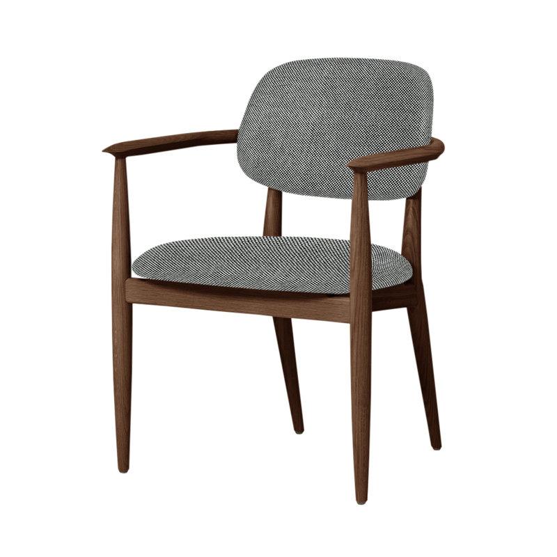 Slow Arm Chair, Natural Walnut, Steelcut Trio 124