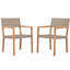 2 chaises de salle à manger d'extérieur, bois, multicolore, sièges protégés