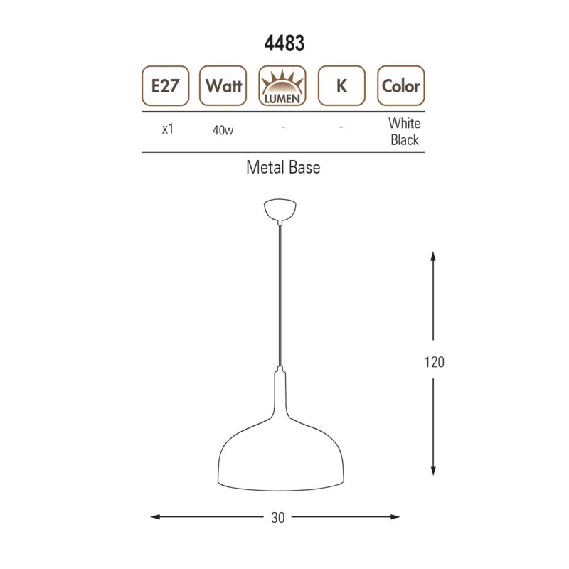 Lustre noir moderne, 11,8 po de diamètre x 47,2 po de hauteur | Corps en métal, douille E27 pour ampoule de 40 W (non incluse) | Design scandinave glamour, parfait pour le salon, la salle à manger ou l'éclairage d'entrée