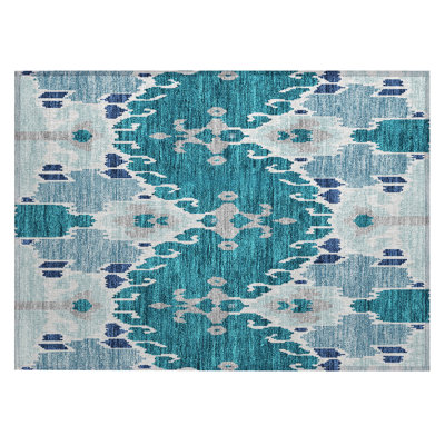 Washable Ikat Indoor / Outdoor Rug