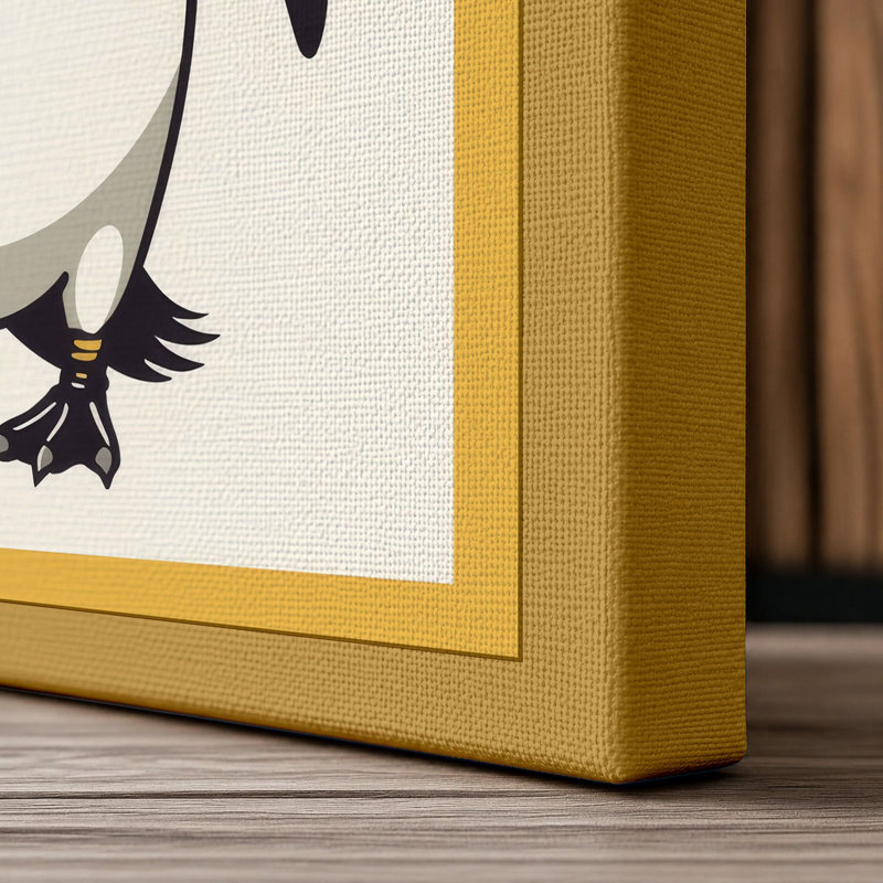 Emperor Penguin Modern - Wrapped Canvas, 36x24 - 91.4 x 61.0 cm, Ochre Border