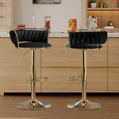 Christal Swivel Upholstered Adjustable Height Counter Stool