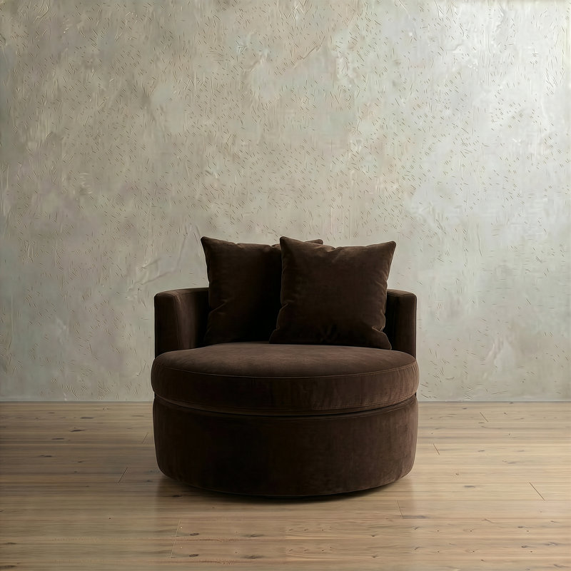 Fauteuil rembourré pivotant Dara Harlow, Écorce Evan