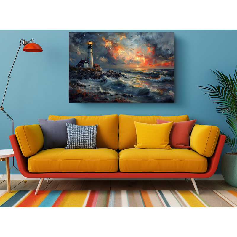 Reproduction d'art, peinture à l'huile d'un phare, décoration murale moderne pour la maison et le bureau, H 40 po x l 60 po
