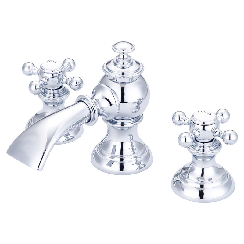 Erath 2-handle Bathroom Faucet with Drain Assembly, Chrome, Ball Cross