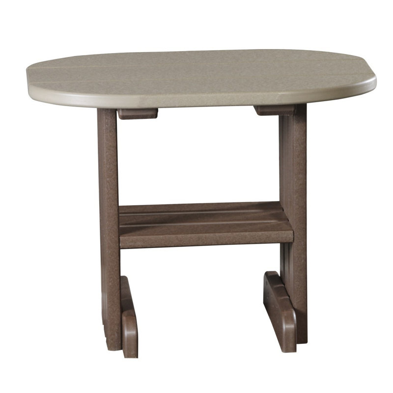 Table d’appoint en plastique Azusa, Bois vieilli, Brun châtaigne