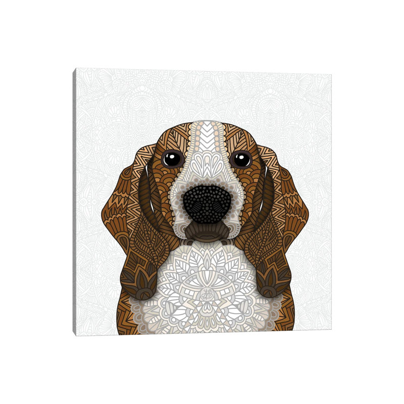 Basset Hound by Angelika Parker - Wrapped Canvas Print, 30.48cm H x 30.48cm W