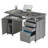 Complete Workstation Computer Desk with Storage, Grey-491340822