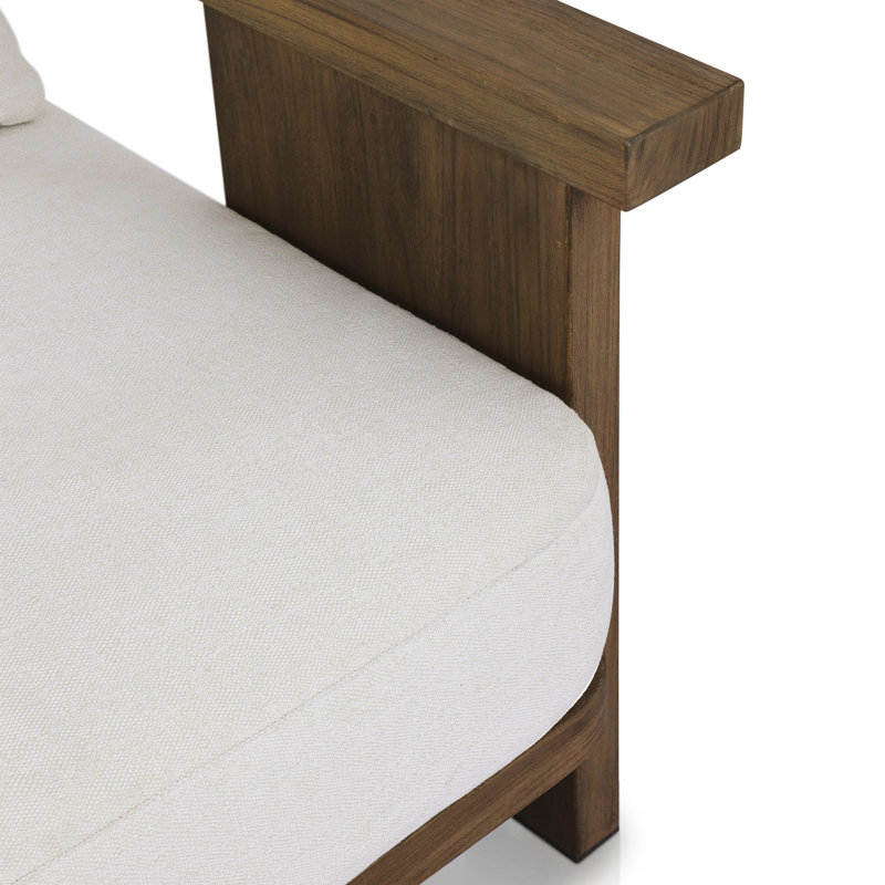 Tahana Outdoor Teak Lounge Chair, Stained Toasted Brown, Alessi Linen