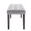 Banc gris rembourré pour la salle à manger et la chambre à coucher, coussin en velours, pieds en bois d'hévéa, assemblage facile, planchers de protection, garage de 17,4 po de largeur, hauteur de 18,97 po-71308142