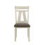 Chaises de salle à manger rembourrées de 2, grises et blanches, structure en bois, pièce Grace White (2), revêtues de tissu d'ameublement