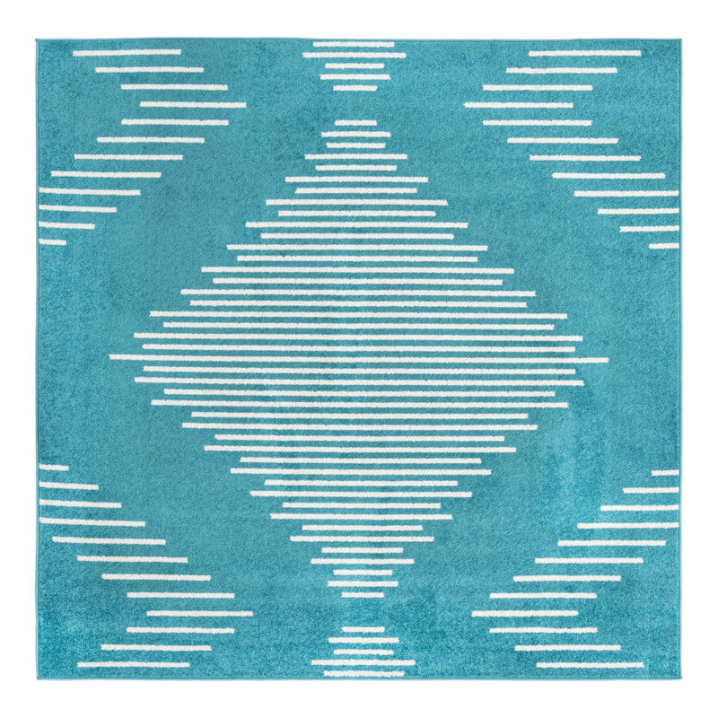 Chenille Geometric Indoor Rug, Square 7'1"