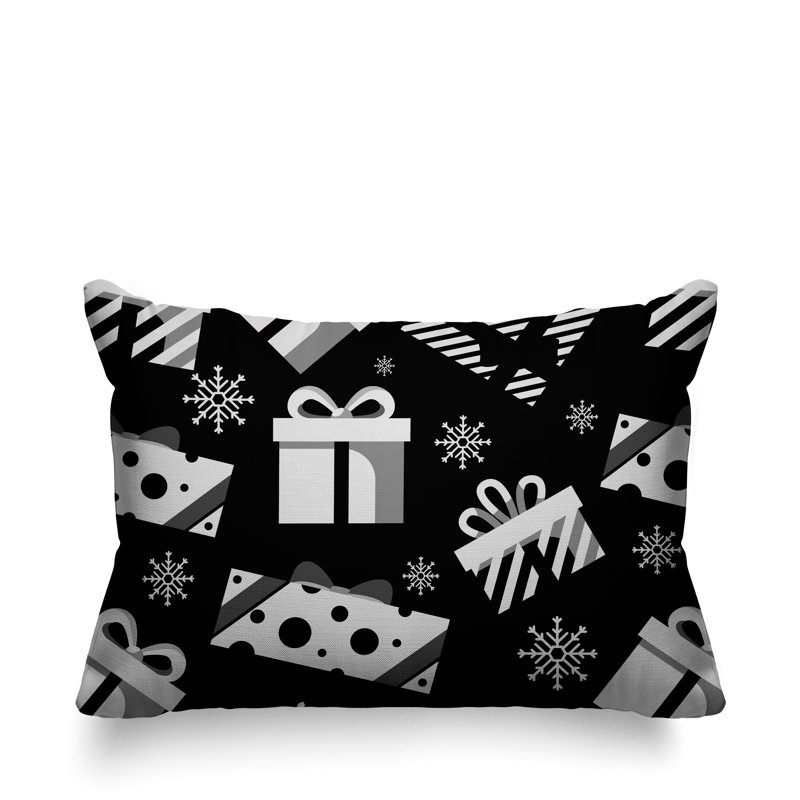 Coussin intérieur / extérieur Christmas Gift, Noir