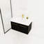 Meuble-lavabo mural 36 po avec lavabo, vasque en résine à rebords épais Ruzich, ensemble KD