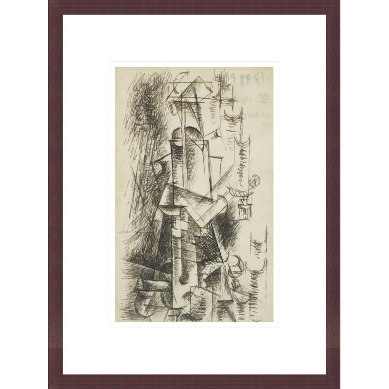 «Musicien assis» par Pablo Picasso, impression giclée sur cadre, H 16,75 po x l 12,59 po