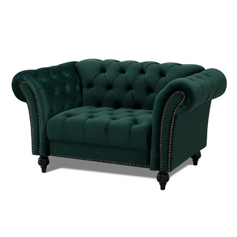 Dahlstrom 1 Seater Velvet Loveseat, Green