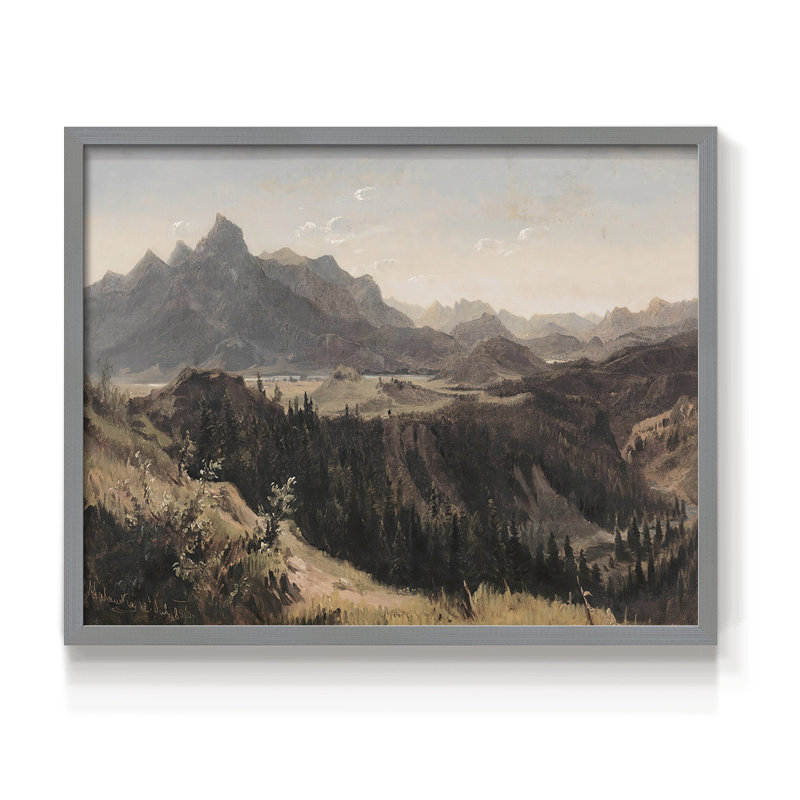 Paysages rétro-CDXIV - reproduction encadrée, H 16 po x l 20 po, Gris