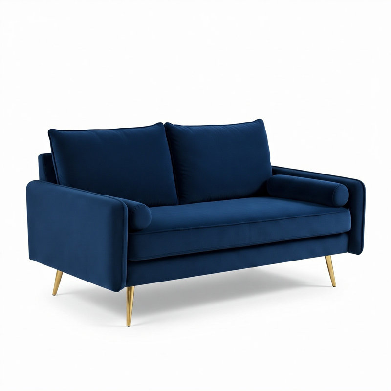 Causeuse à accoudoirs arrondis 56,5 po Sofa, Bourgogne