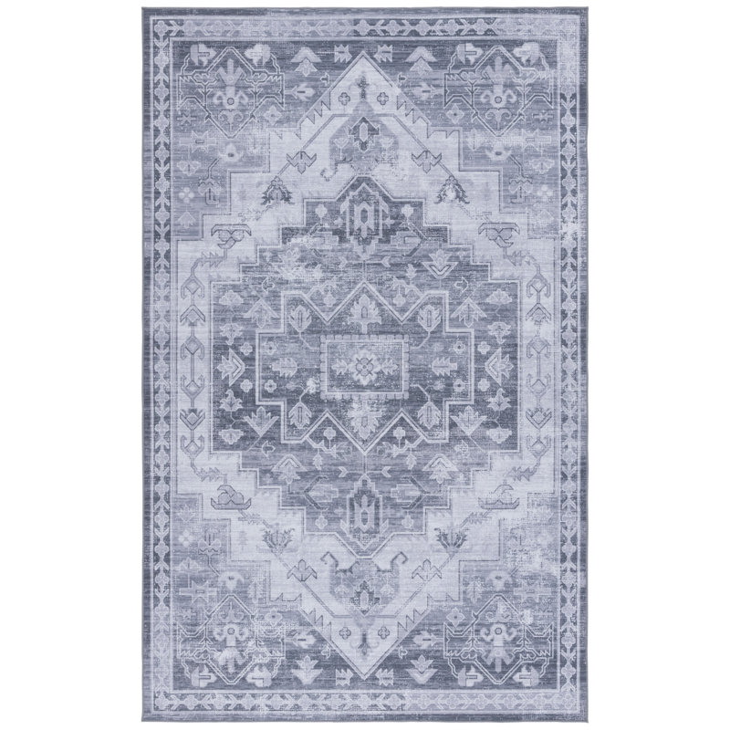 Shaelan Performance Machine Washable Oriental Rug, Square 6'