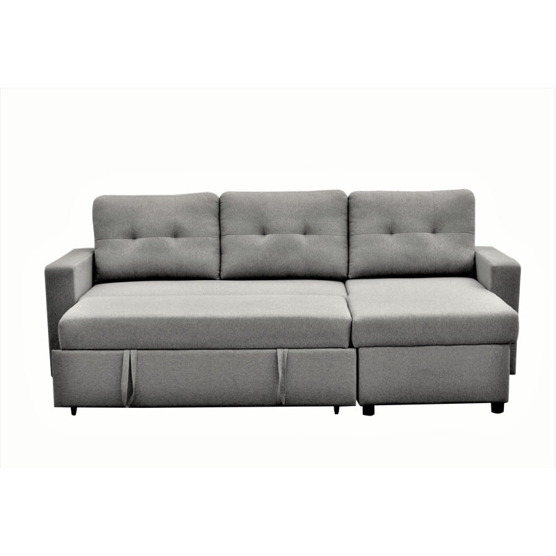 Canapé-lit modulaire convertible en forme de L, mobilier d'appoint élégant, canapé-lit escamotable pour petits espaces et salons, gris