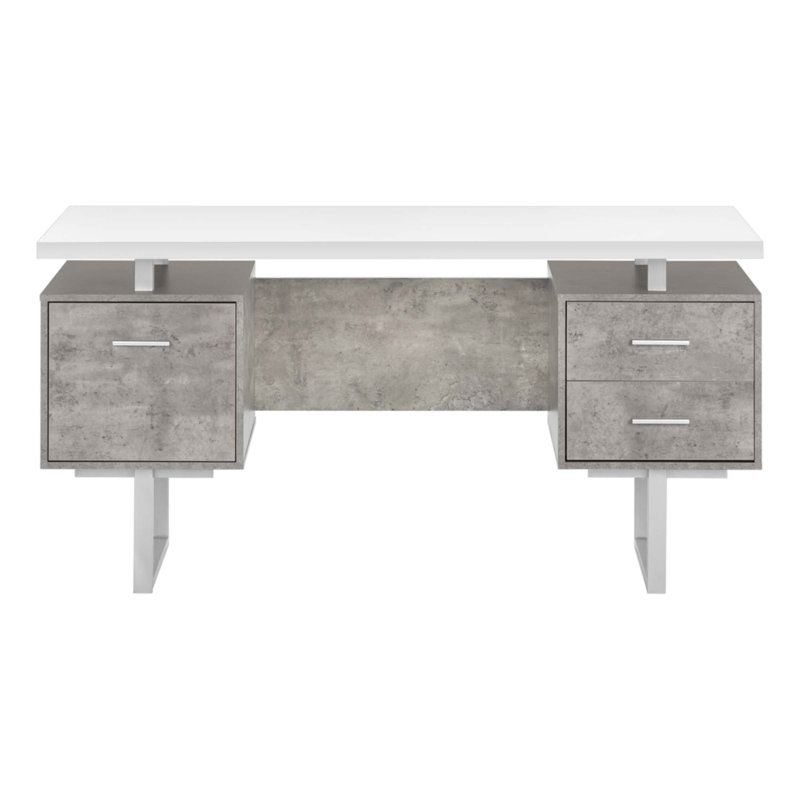 Bureau d'ordinateur, Gris / Blanc