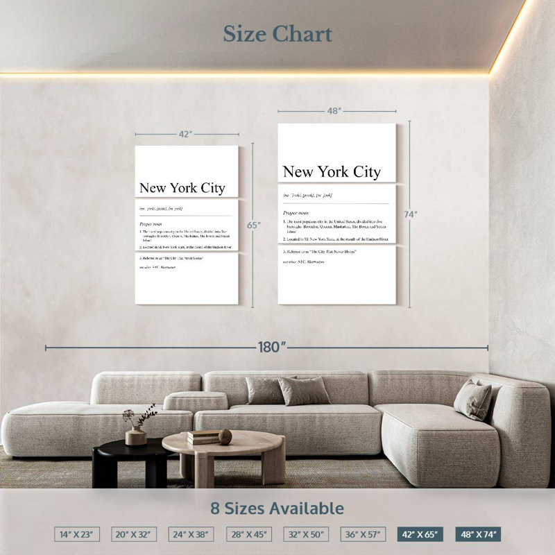 Sireci NYC Definition, 74" H x 48" W