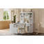 Bureau d'ordinateur en L avec 2 armoires et 2 tiroirs, 11 tablettes ouvertes, avec prise de courant, pour bureau, salon et bureau, blanc-960218842