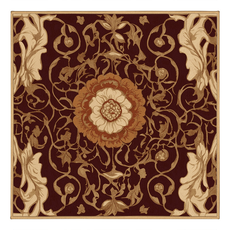 Opulent Scroll Rug, Square 4'