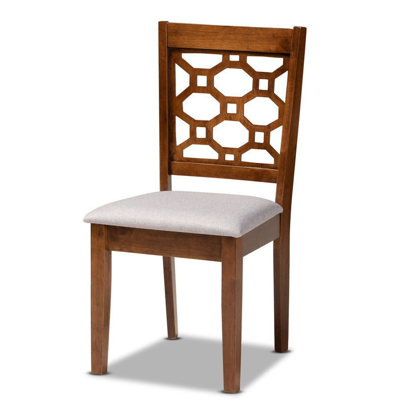 Gaiwalin 17.7'' H Upholstered Side Chair, Grey, Walnut Brown
