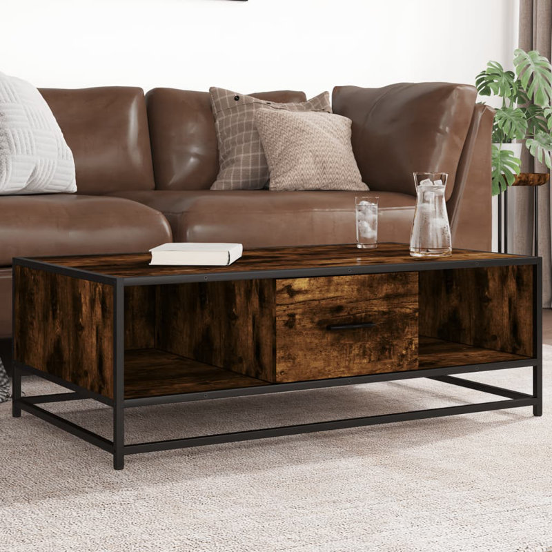 Sabier Coffee Table with Storage, Smoked Oak