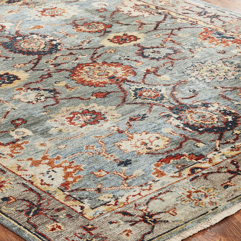 Kierica Hand Knotted Wool Area Rug, Rectangle 9' x 12'