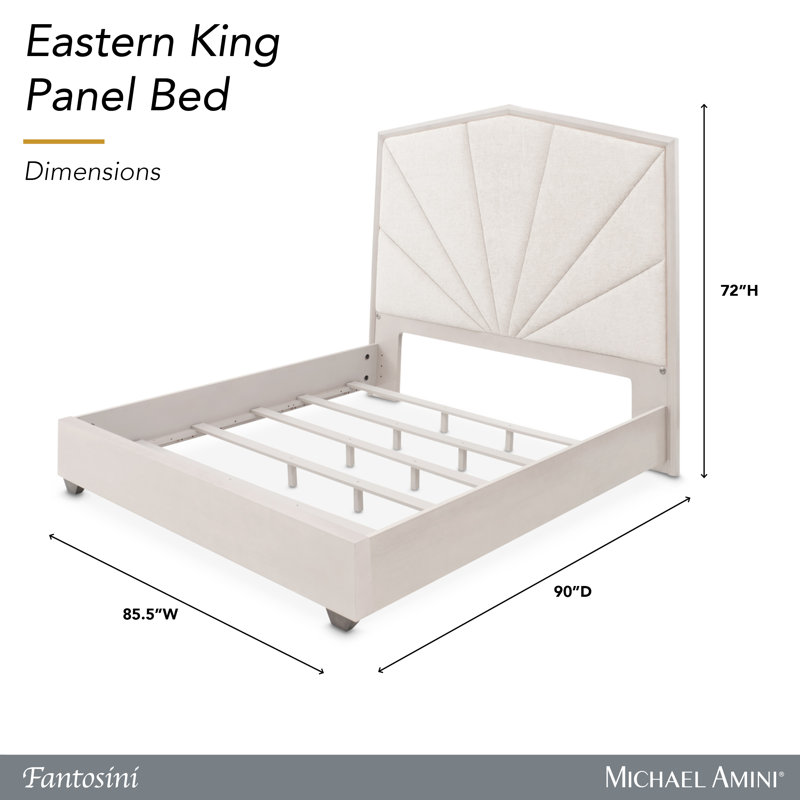 Fantosini King Tufted Panel Bed - Silver Mist