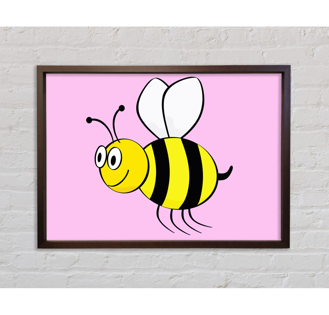 Buzzing Bee Pink - Einzelner Bilderrahmen Kunstdrucke auf Leinwand