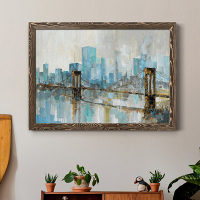 Teal City Shadows - cadre photo, reproduction d'art sur toile