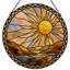 Panneau de vitrail 12 "H Sunset Landscape-2053868846