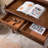 Walnut Rectangular Solid Wood with 2 drawers desk-313763967